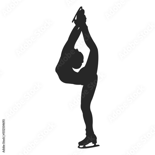 Ice skating female silhouette