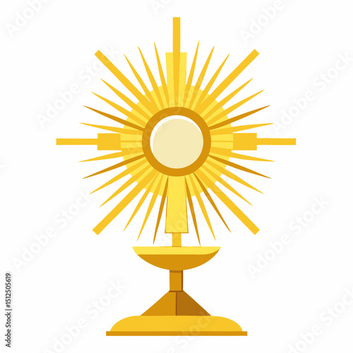 Corpus Christi Vector Illustration - Eucharist, Monstrance, Chalice, Religious Celebration