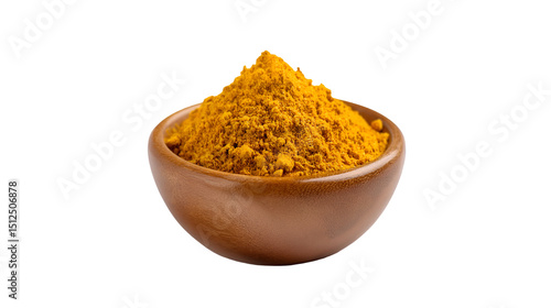 Fototapeta Naklejka Na Ścianę i Meble -  Turmeric powder in wooden bowl spice food ingredient cooking