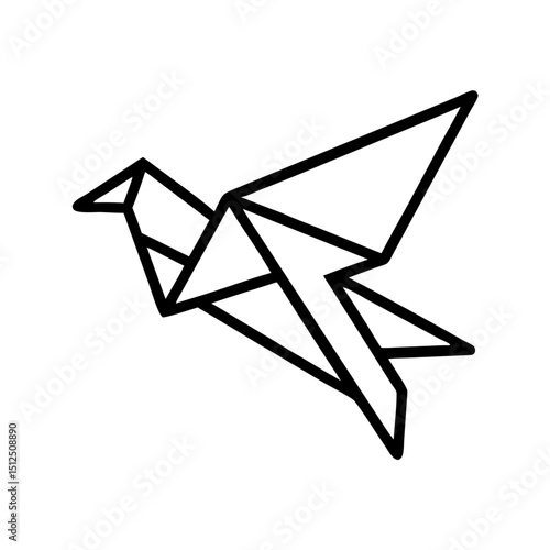 Origami eagle with folded paper effect vector illustration