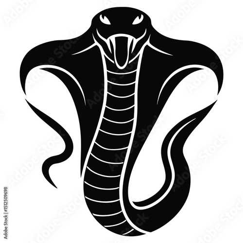 Cobra snake silhouette vector art illustration black, snake graphic icon snake black silhouette isolate vector, Coiled snake silhouette vector illustration of a cartoon of a snake vector illustration.