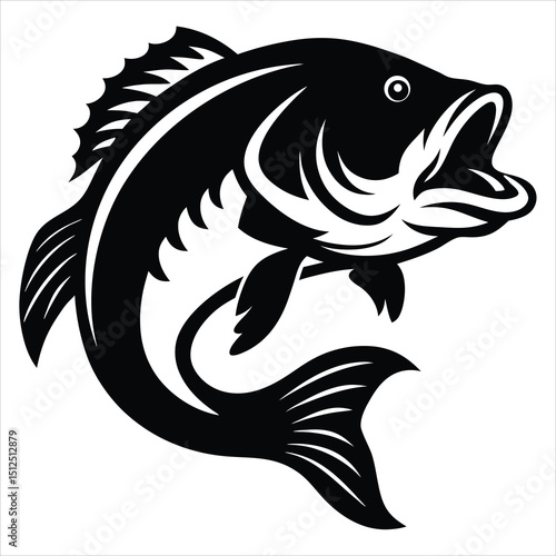 Bass fish vector isolated illustration design