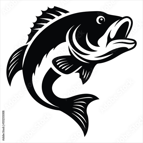 Bass fish vector isolated illustration design