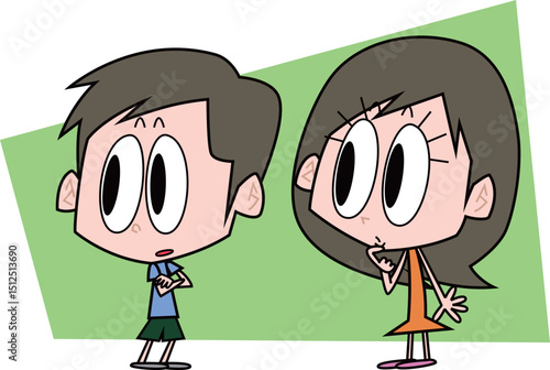 何かを見つめる男女