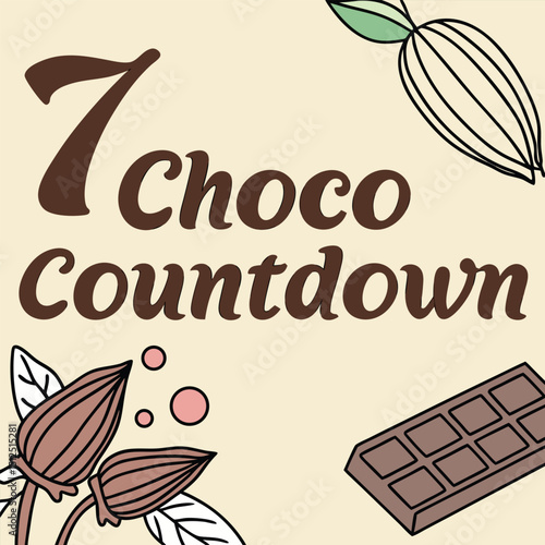 Choco Countdown Illustration: A graphic illustration showcases a delectable countdown concept. the illustration evokes a sense of anticipation and culinary delight. 