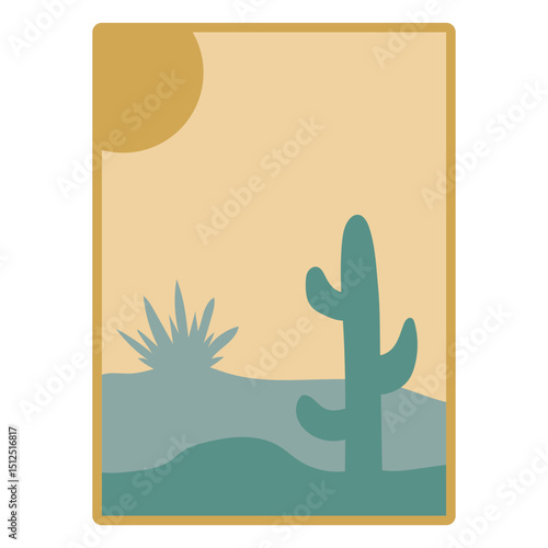 Minimalist desert landscape art print