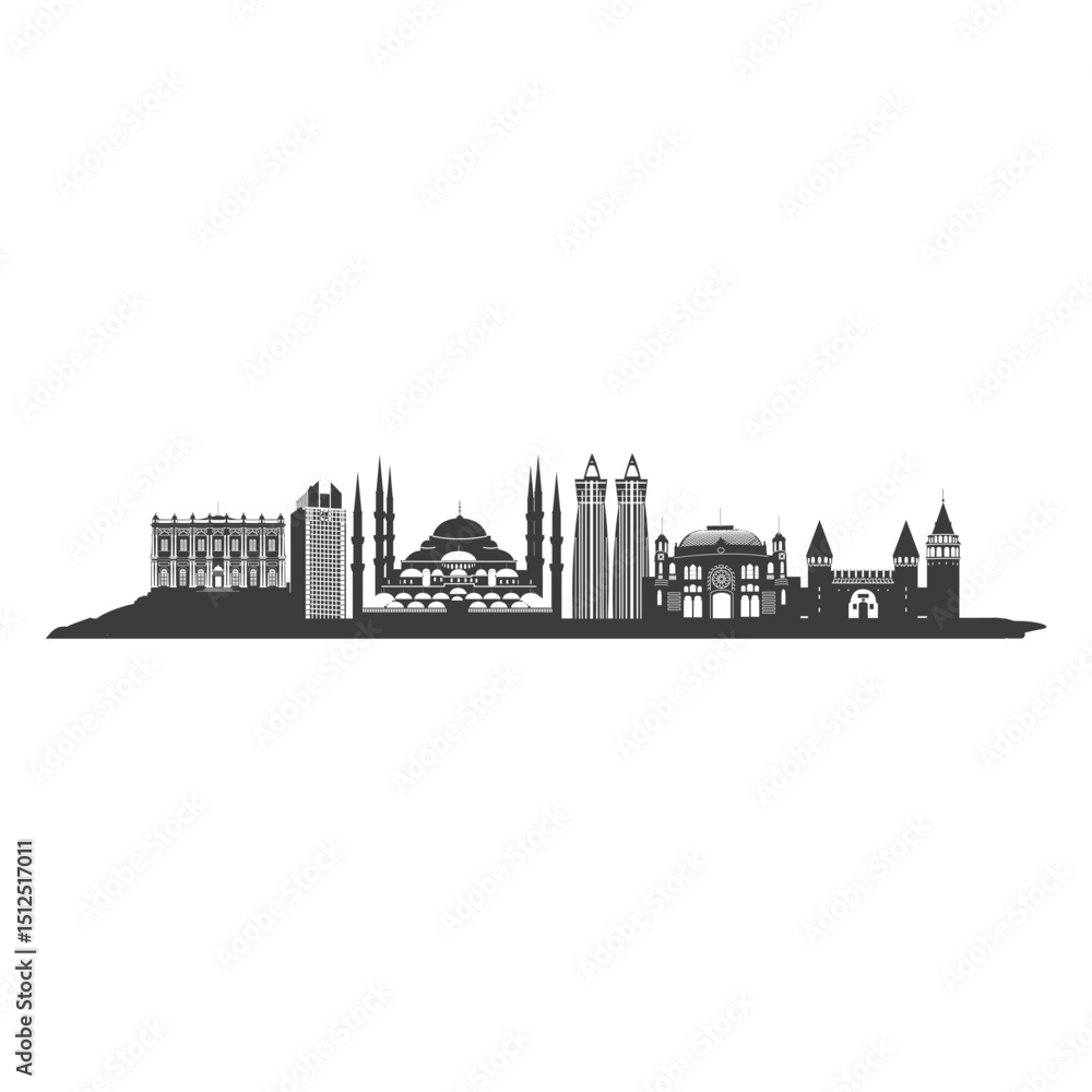 Fototapeta premium Istanbul Skyline Silhouette