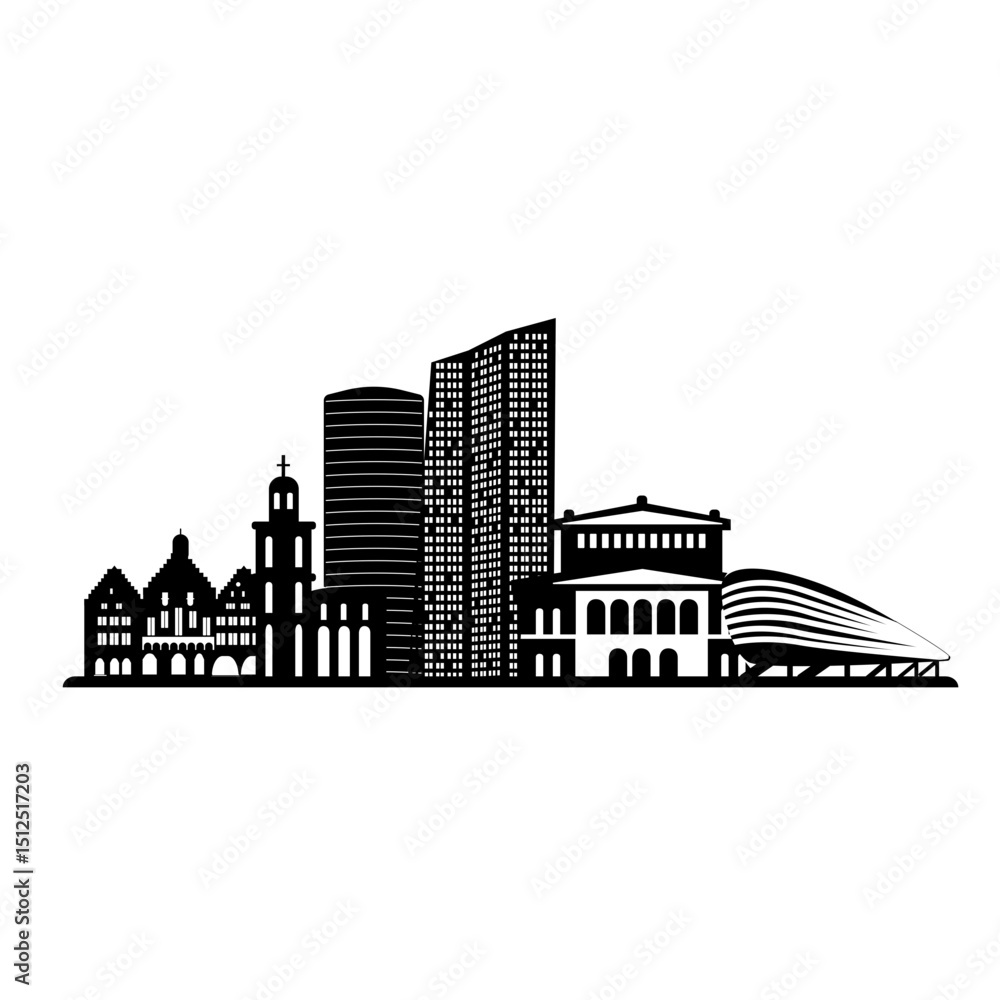 Naklejka premium Frankfurt germany building silhouette