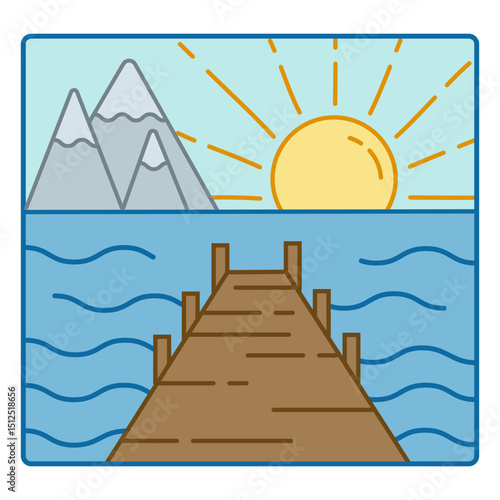 Dock sunset landscape