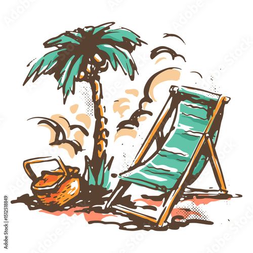 Sun lounger on the beach