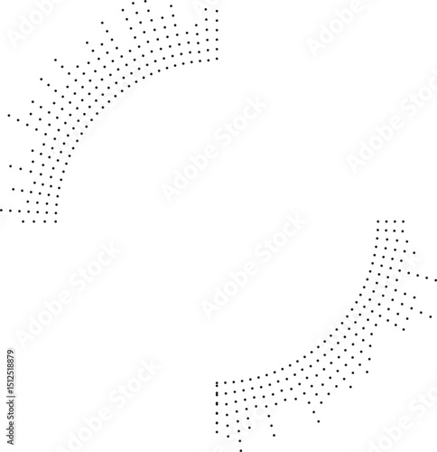Circular texture formed by irregular dotted rays radiating evenly outward from the center.