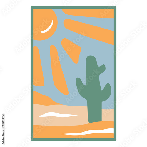Playful desert landscape illustration