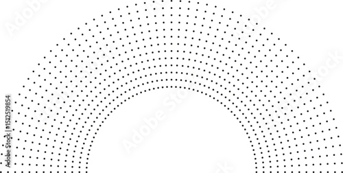 Dotted rays form a semicircular pattern with a medium-sized empty center.
