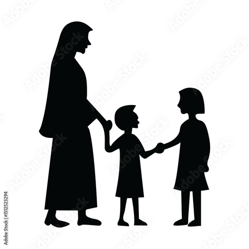 Wallpaper Mural mother and child shilouette Torontodigital.ca