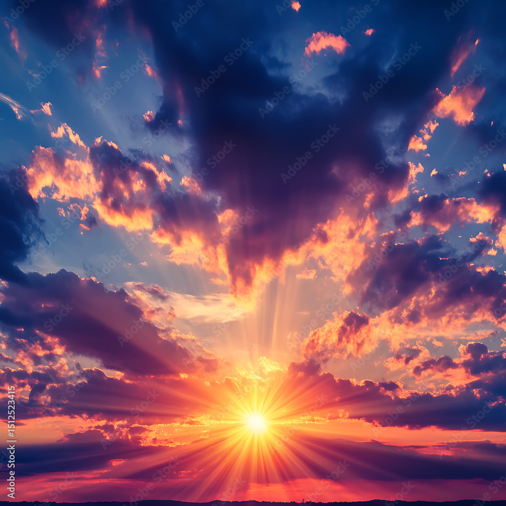 Fototapeta premium Afternoon sun lights desert and floating clouds high resolution picture