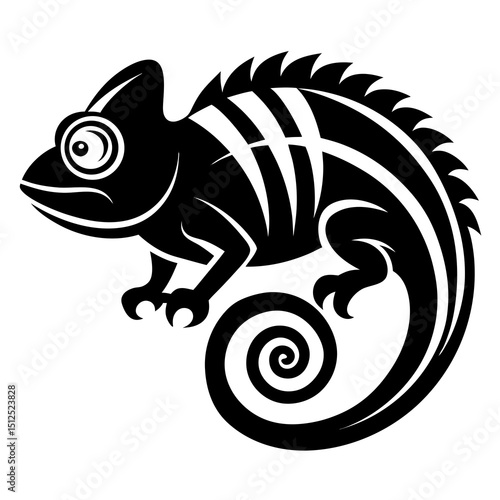 Chameleon with changing color effect vector illustration