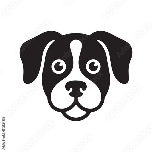 a vector illustration of a dog head on white background.