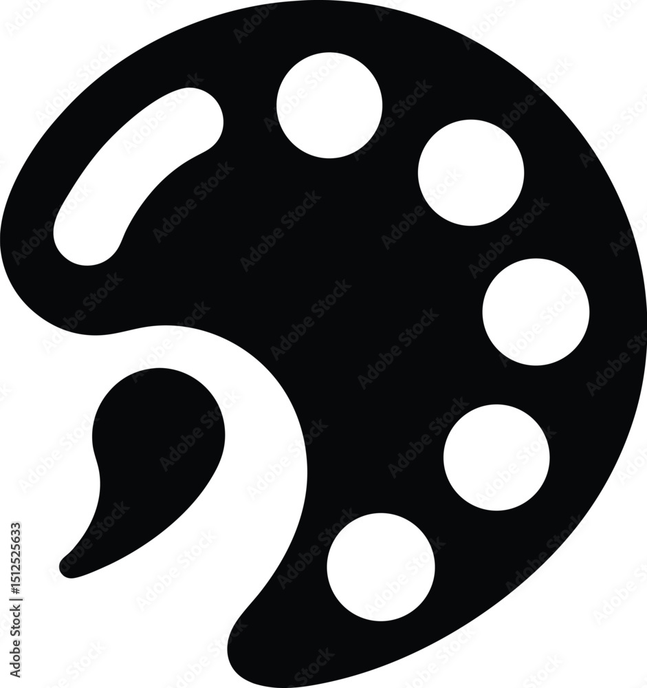 Fototapeta premium Brush and palette, artist tool icon, flat vector design, creative art symbol 