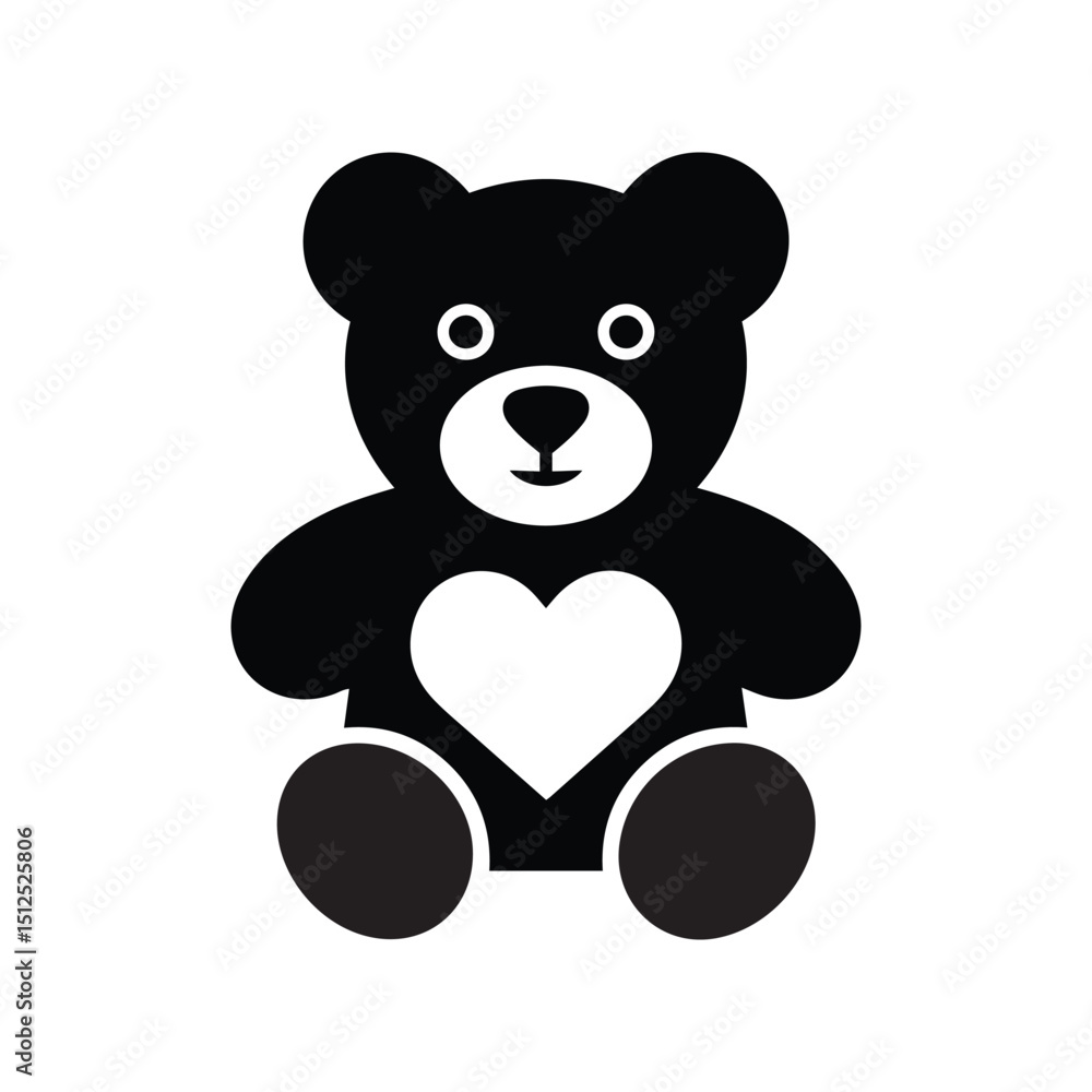 a black and white vector illustration of a teddy bear on white background a black and white vector illustration of a teddy bear on white background