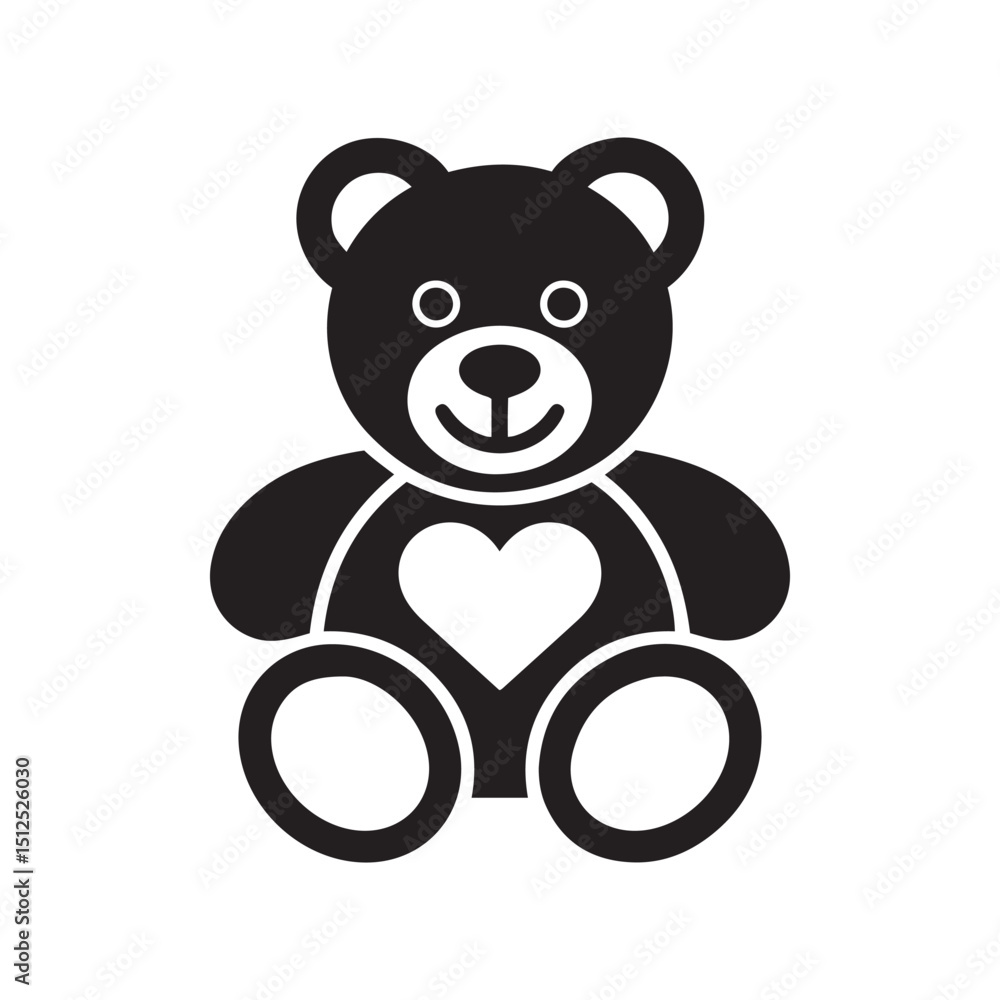 Obraz premium a vector illustration of a cute teddy bear on white background.