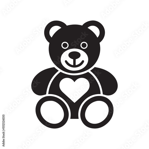 a vector illustration of a cute teddy bear on white background.