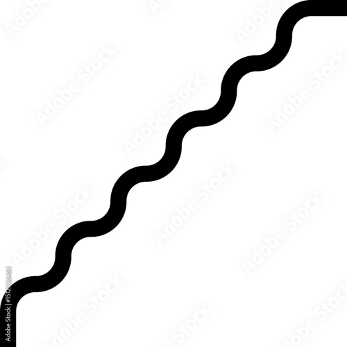 Thick curved and wavy line forming paths with rounded shapes, featuring irregular and squared patterns.