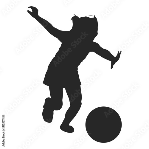 Girl child playing ball
