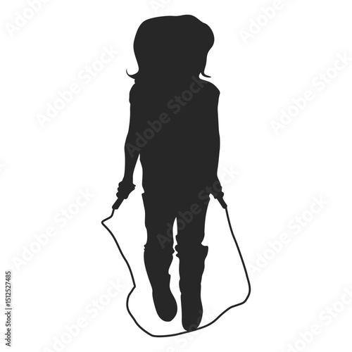Girl child rope jumping
