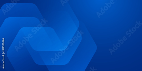 Modern abstract blue background with glowing geometric lines. Blue gradient hexagon shape design. Futuristic technology concept. eps10
