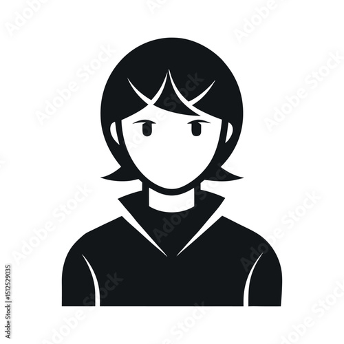 Monochrome human face vector icon