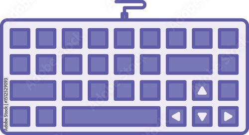 Colored Keyboard Icon. Device Used To Enter Information Into A Computer. Gadget, Technology. Concept Devices
