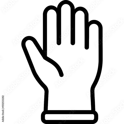 Minimalist disposable glove outline icon