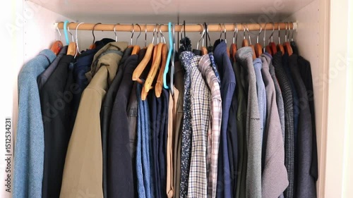 Wallpaper Mural Open Wardrobe Shirt Male Hoodies Jackets Variety Choice Fashion Clothing Clothes Torontodigital.ca