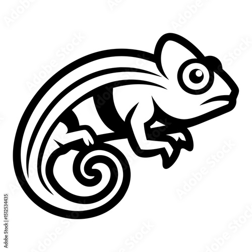 Chameleon with changing color effect vector illustration
