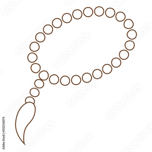 Tasbih rosary islam stroke icon