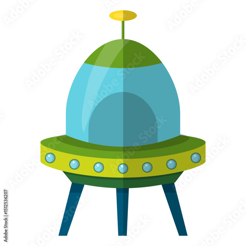Flying saucer kids illustration