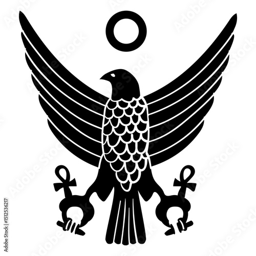 Horus falcon god flat icon