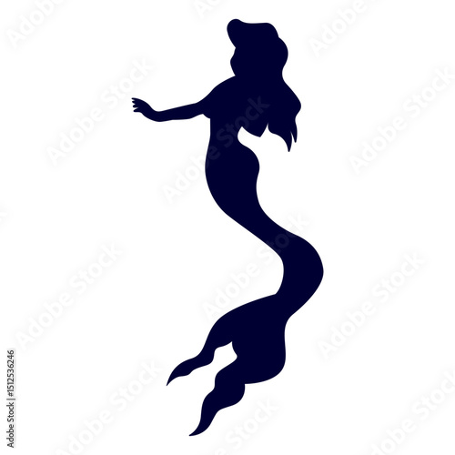 Mermaid creature silhouette