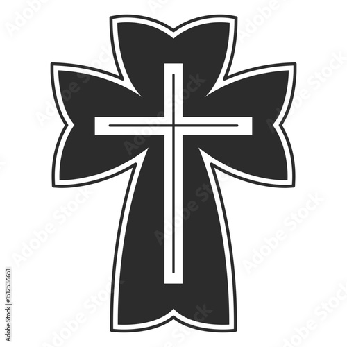 Religious christian cross icon