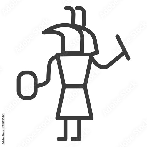 Dog head anubis stroke