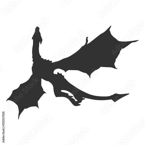 Dragon tail wing silhouette