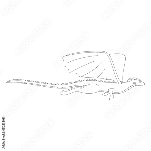 Dragon tail wing flying scales line