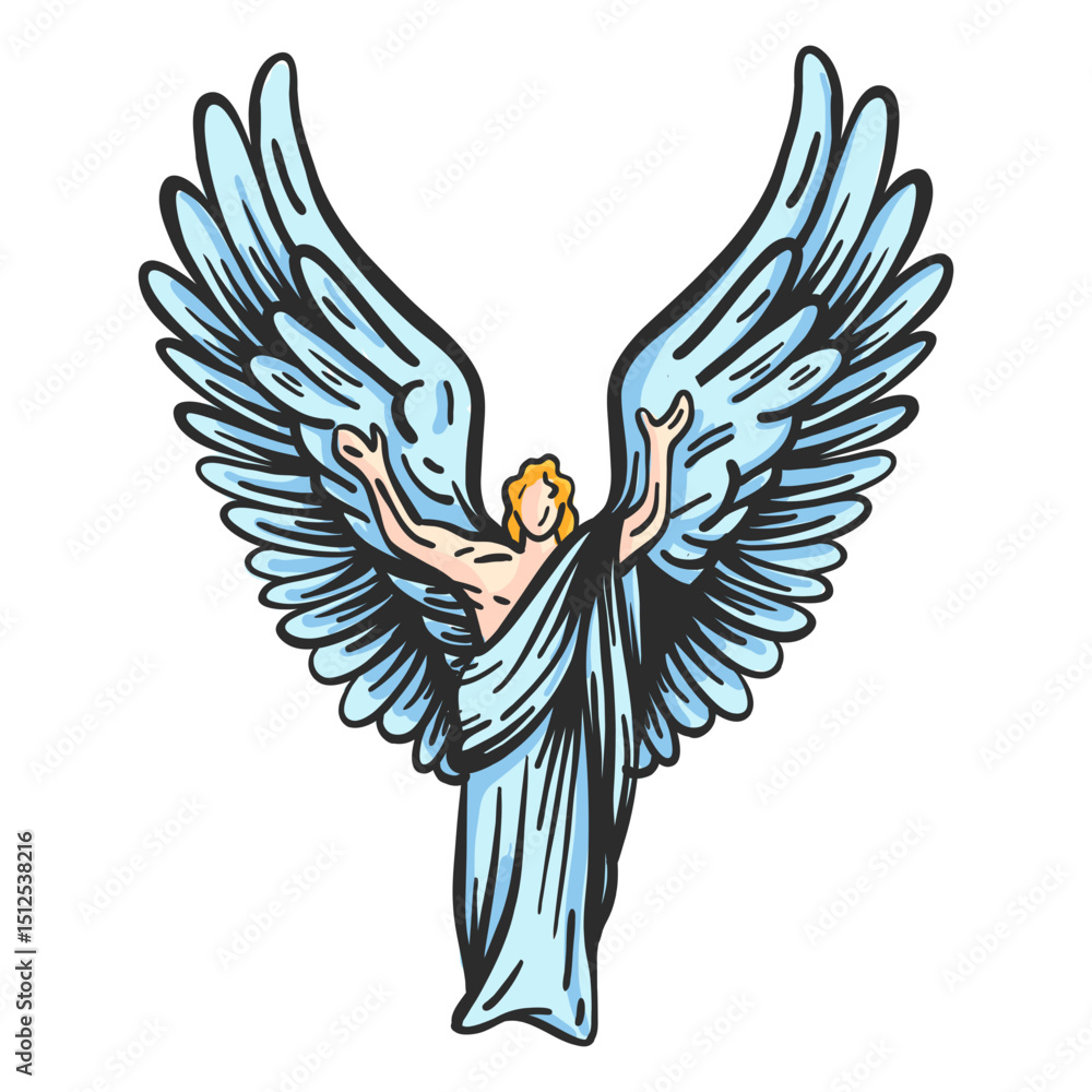 Fototapeta premium Angel wing posture flat