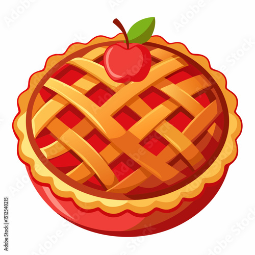 apple pie on white