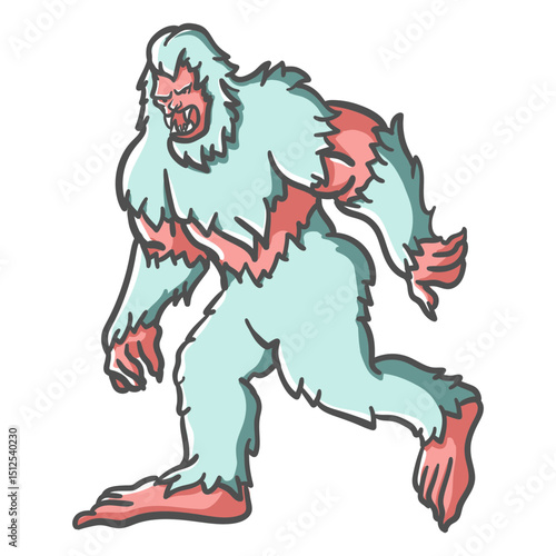 Bigfoot sasquatch growling walking