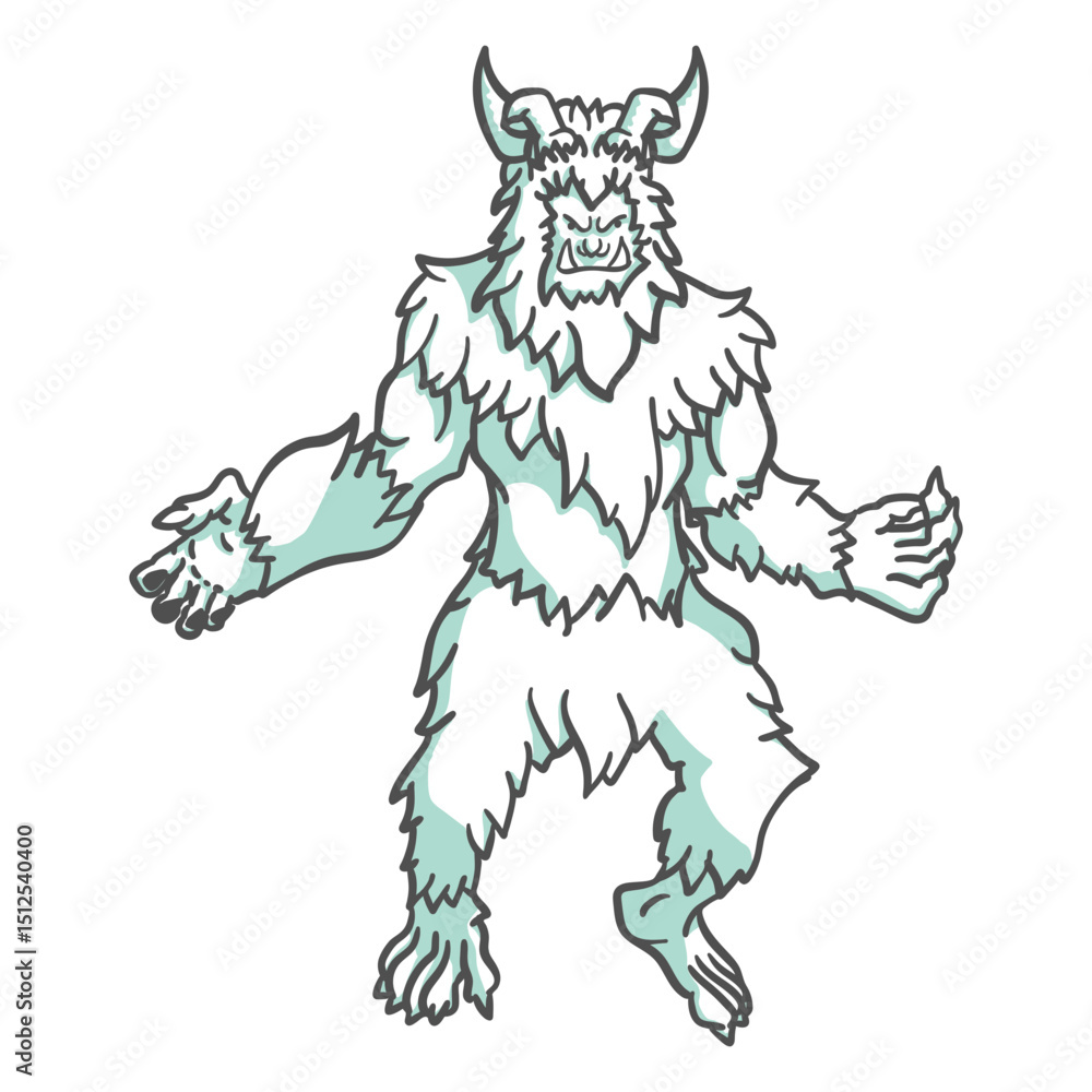 Obraz premium Mythical yeti posing duotone