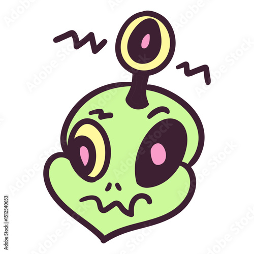 Alien's head antenna eye colorful