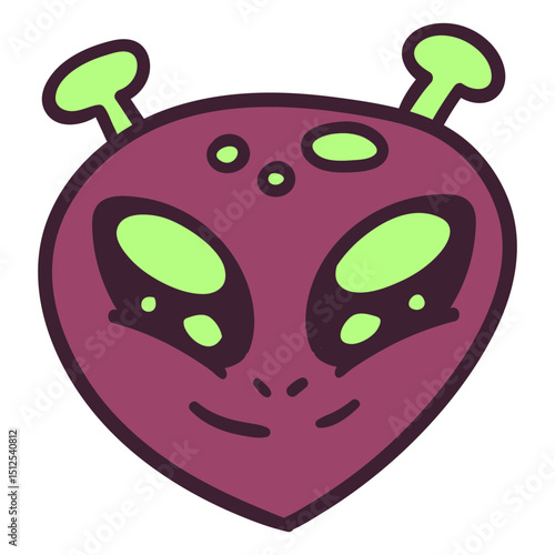 Alien's head purple stroke