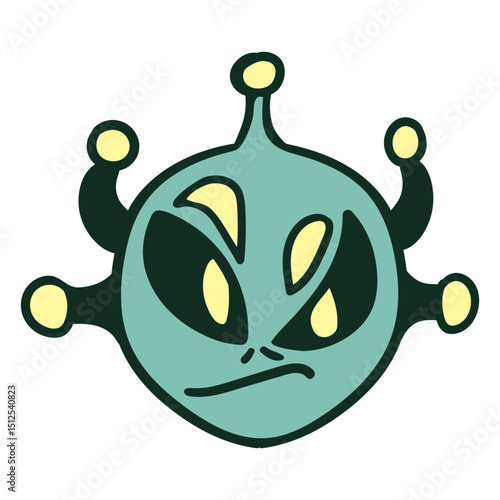 Alien's head mad 5 antenna colorful stroke
