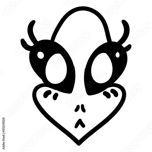 Cute stunned alien's head stroke